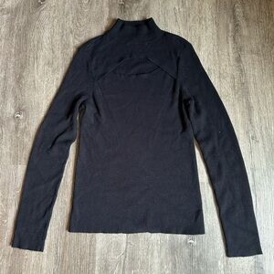 MODA INTERNATIONAL Black Mock Neck Sweater